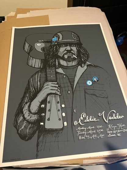 Eddie Vedder Kenyon Hall West Seattle March 2008 Klausen Poster 18x24!