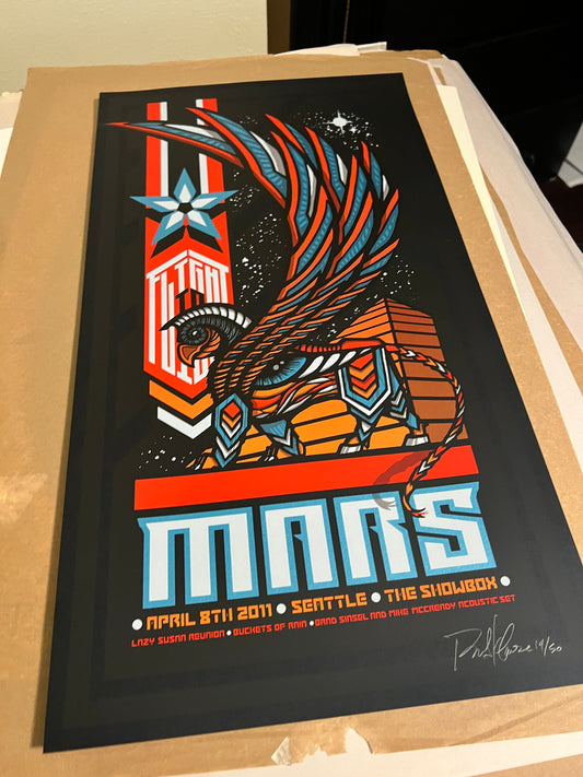 Flight to Mars April 8th 2011 Seattle Showbox Klausen Poster SIgned SN!