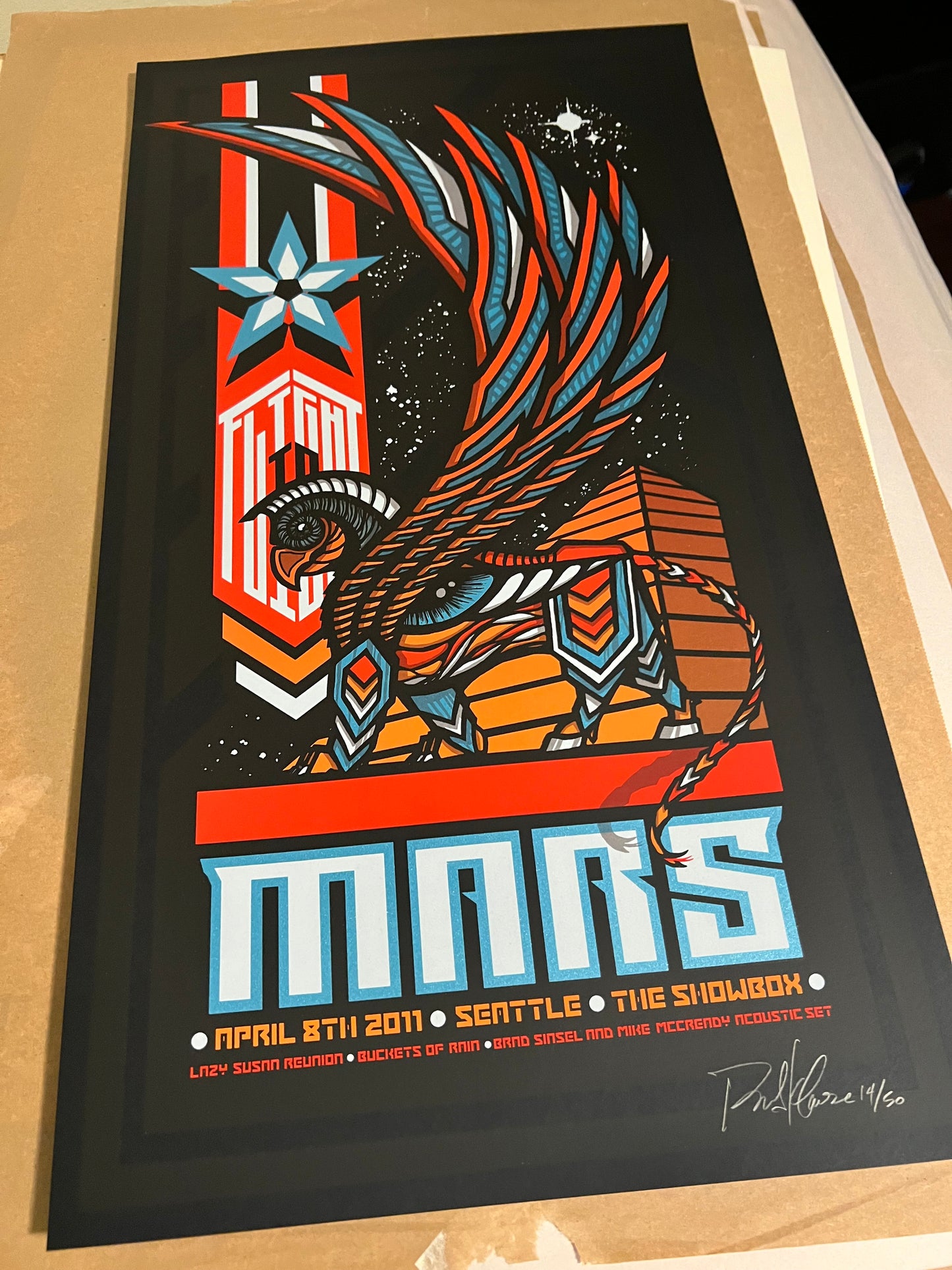 Flight to Mars April 8th 2011 Seattle Showbox Klausen Poster SIgned SN!