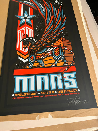 Flight to Mars April 8th 2011 Seattle Showbox Klausen Poster SIgned SN!