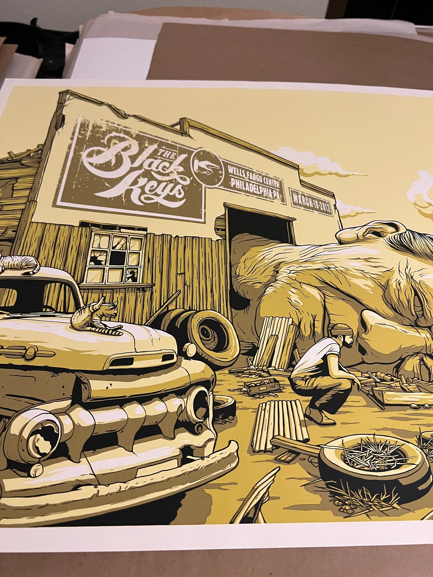 The black keys Wells Fargo Center March 10 2012 jeff booth Nonesuch poster SN!