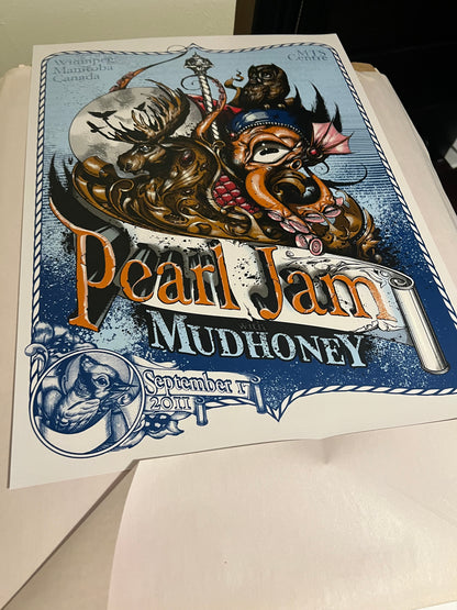 Pearl Jam w Mudhoney September 17th 2011 Sinkins poster 18x24!