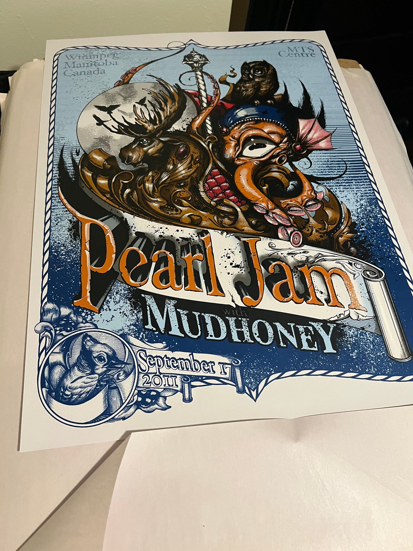 Pearl Jam w Mudhoney September 17th 2011 Sinkins poster 18x24!