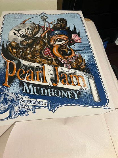 Pearl Jam w Mudhoney September 17th 2011 Sinkins poster 18x24!