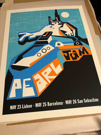 Pearl Jam Lisbon Barcelona San Sebastian 2000 by Ames Bros Poster!