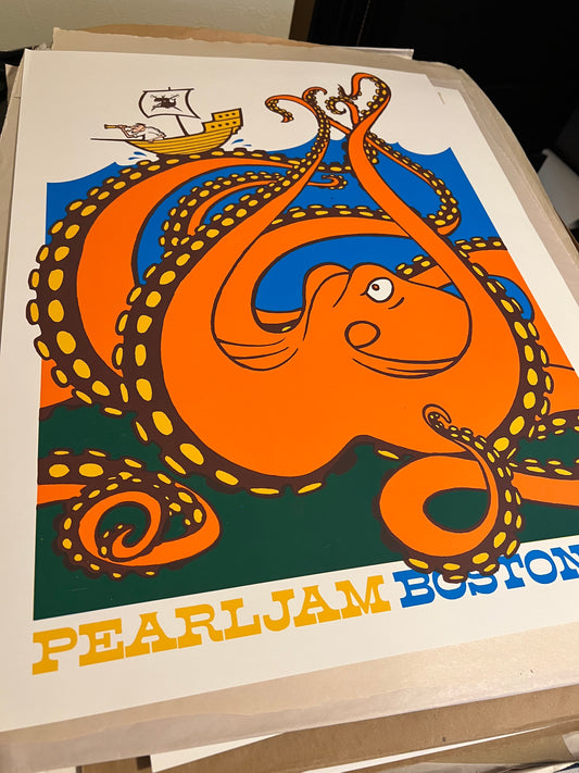 PEARL JAM  POSTER BOSTON 2008 AMES BROS OCTOPUS