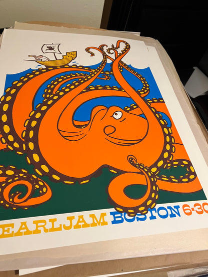 PEARL JAM  POSTER BOSTON 2008 AMES BROS OCTOPUS