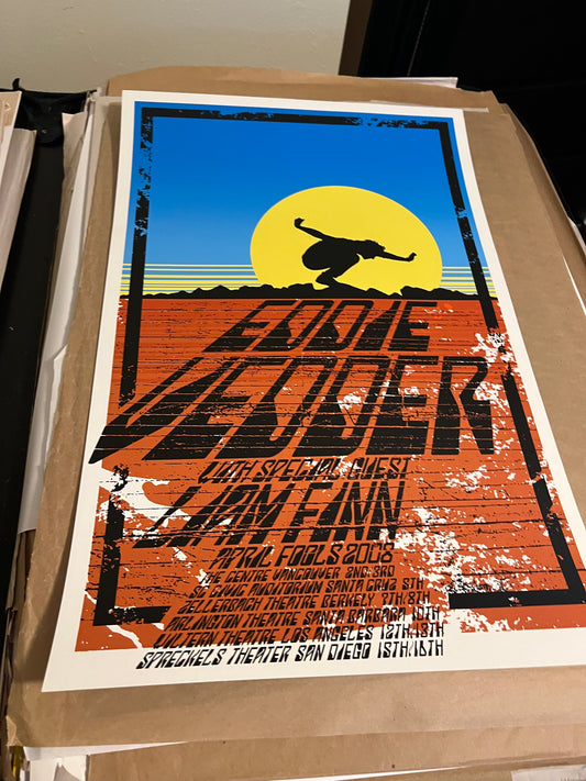 EDDIE VEDDER APRIL FOOLS TOUR MULTI CITY 2008 BRAD KLAUSEN Poster!