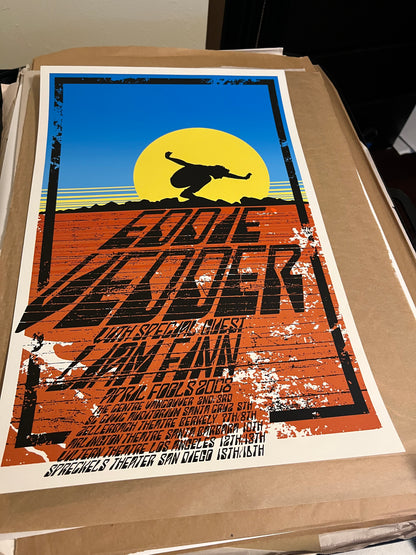 EDDIE VEDDER APRIL FOOLS TOUR MULTI CITY 2008 BRAD KLAUSEN Poster!