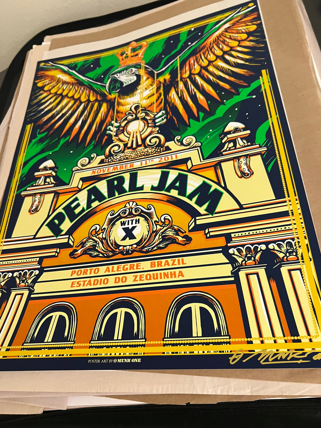 Pearl Jam November 11 2011 Brazil MunkOne SIGNED SN!! VARIANT!!!!