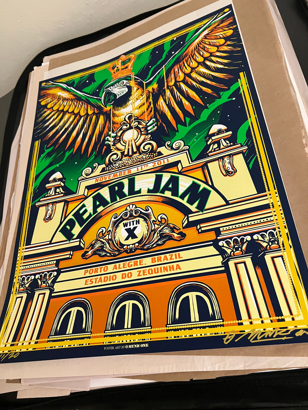Pearl Jam November 11 2011 Brazil MunkOne SIGNED SN!! VARIANT!!!!