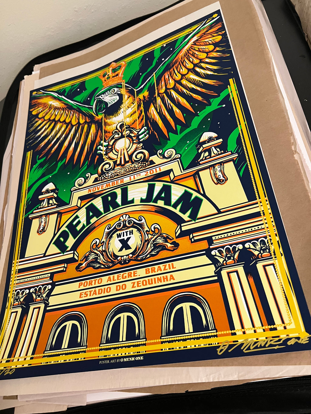 Pearl Jam November 11 2011 Brazil MunkOne SIGNED SN!! VARIANT!!!!