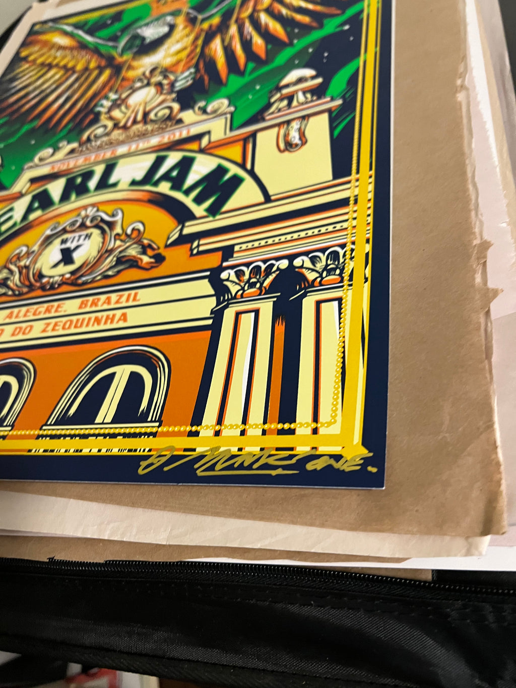 Pearl Jam November 11 2011 Brazil MunkOne SIGNED SN!! VARIANT!!!!