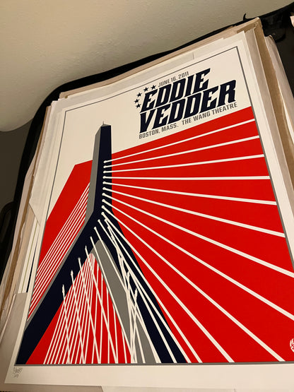 EDDIE VEDDER BOSTON 2011 MARK 5 poster SIGNED SN!