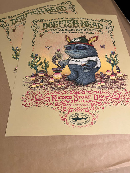 DOGFISH HEAD Poster RSD 2015 Analog Beer 14 X 18 Rare Promotional Poster x2!