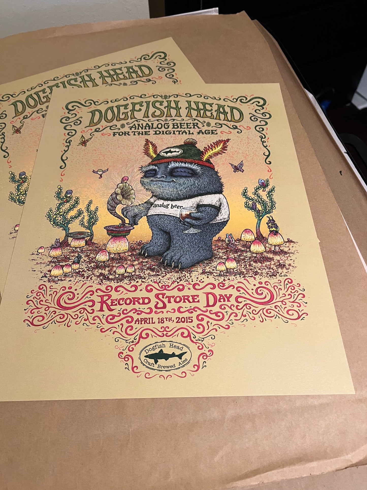 DOGFISH HEAD Poster RSD 2015 Analog Beer 14 X 18 Rare Promotional Poster x2!