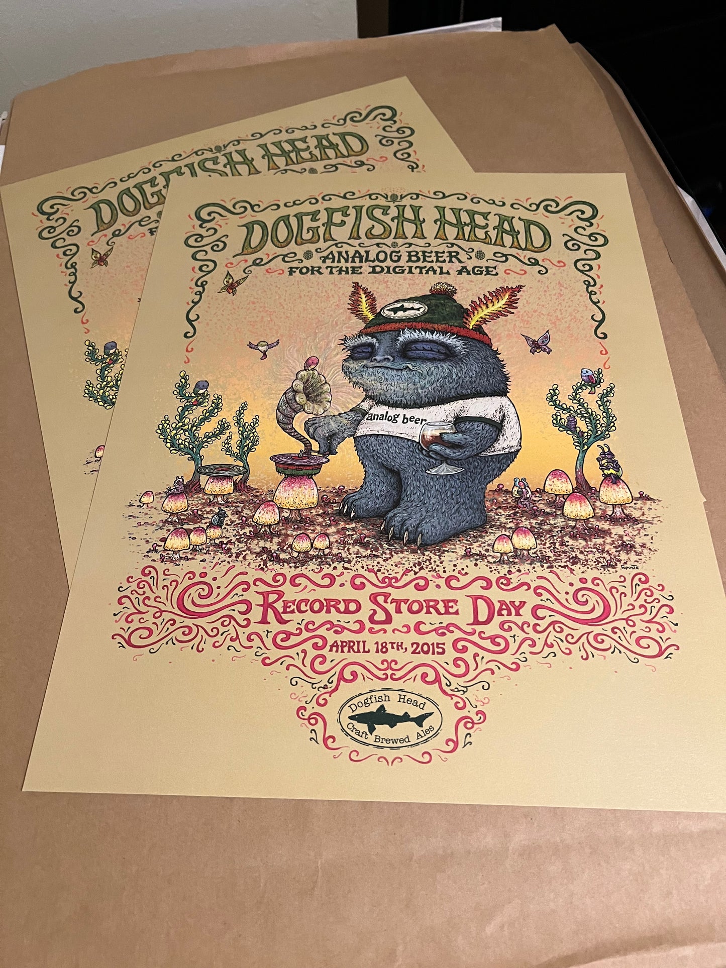 DOGFISH HEAD Poster RSD 2015 Analog Beer 14 X 18 Rare Promotional Poster x2!