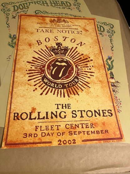 Rolling stone fleet center 3rd day september 2002 12x17!