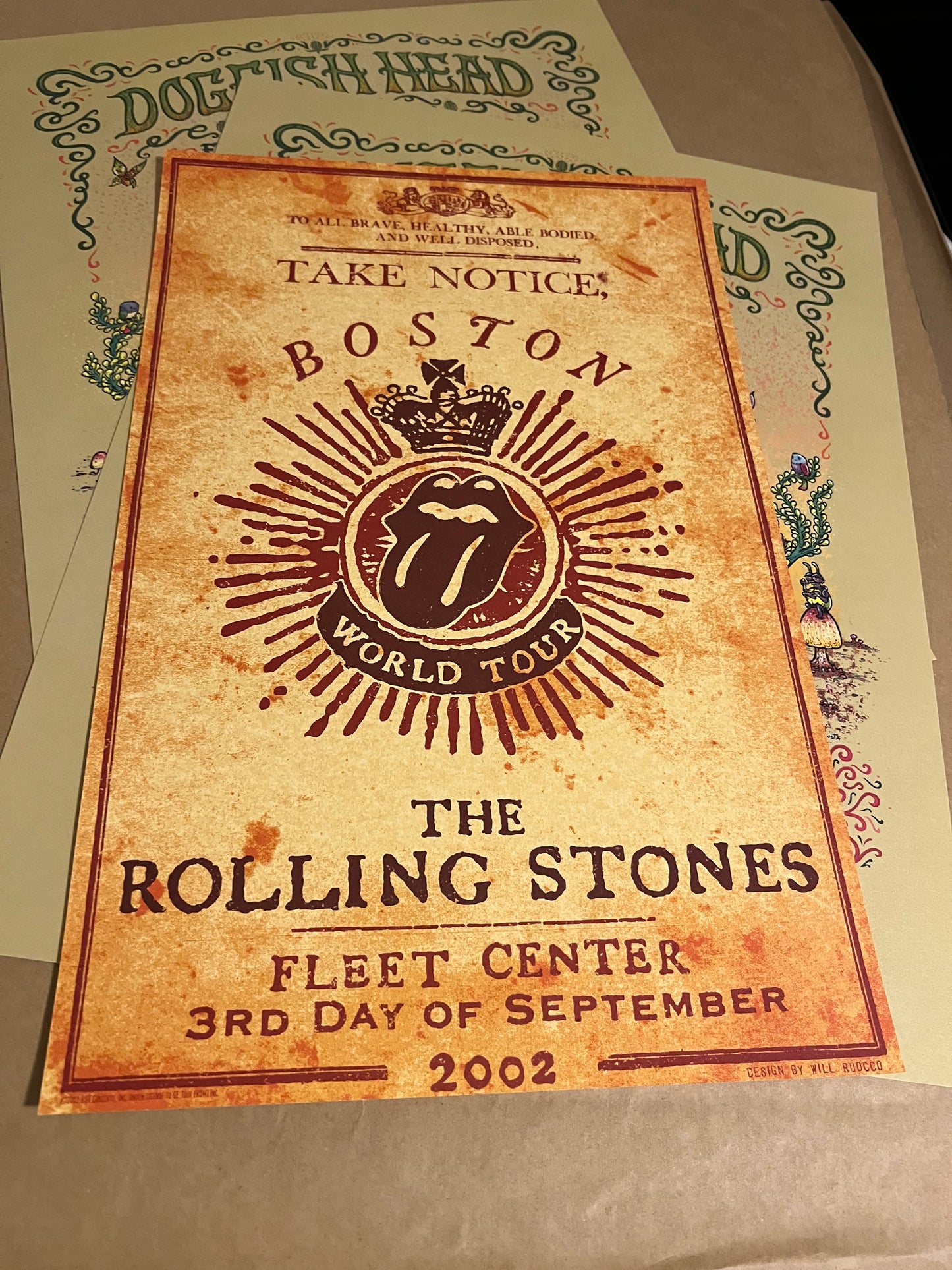 Rolling stone fleet center 3rd day september 2002 12x17!