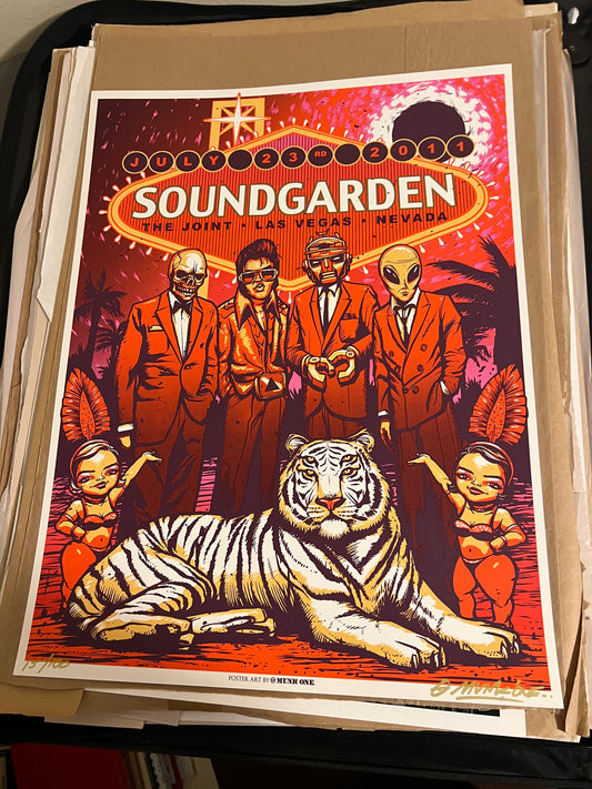 Soundgarden Las Vegas 2011 Munk One Poster SIGNED SN!  18x24!