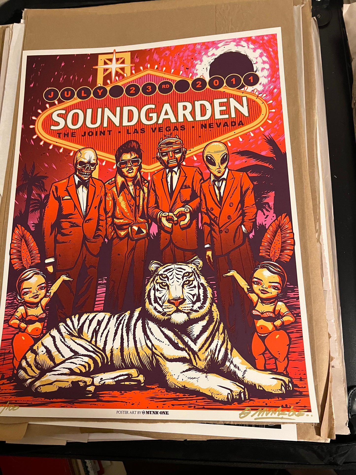 Soundgarden Las Vegas 2011 Munk One Poster SIGNED SN!  18x24!