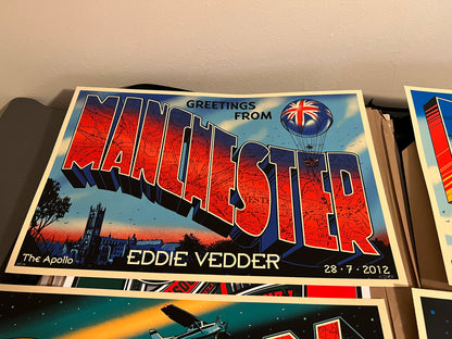 x4 Soto SIGNED Vedder Posters July 25 2012 / July 30th 2012 / 3 8 2012/7 28 2012