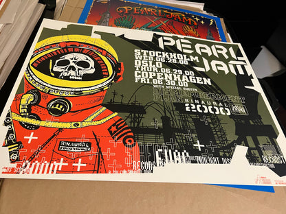 Pearl Jam Stockholm 6 28 2000 Oslo Stockholm Poster Ames 24x18