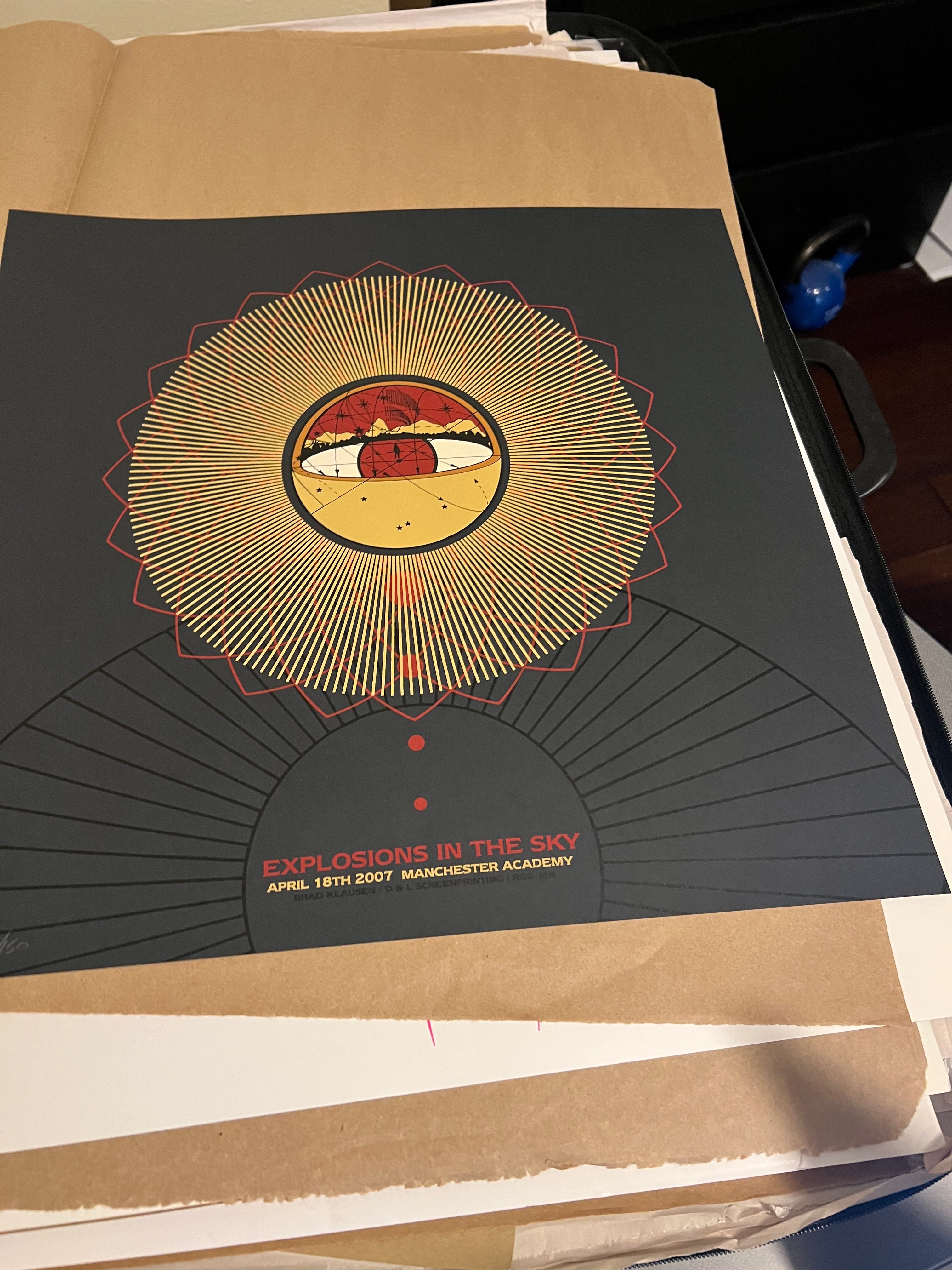 Explosions in the Sky April 18th 2007 Manchester Klausen SIGNED SN 18x18!