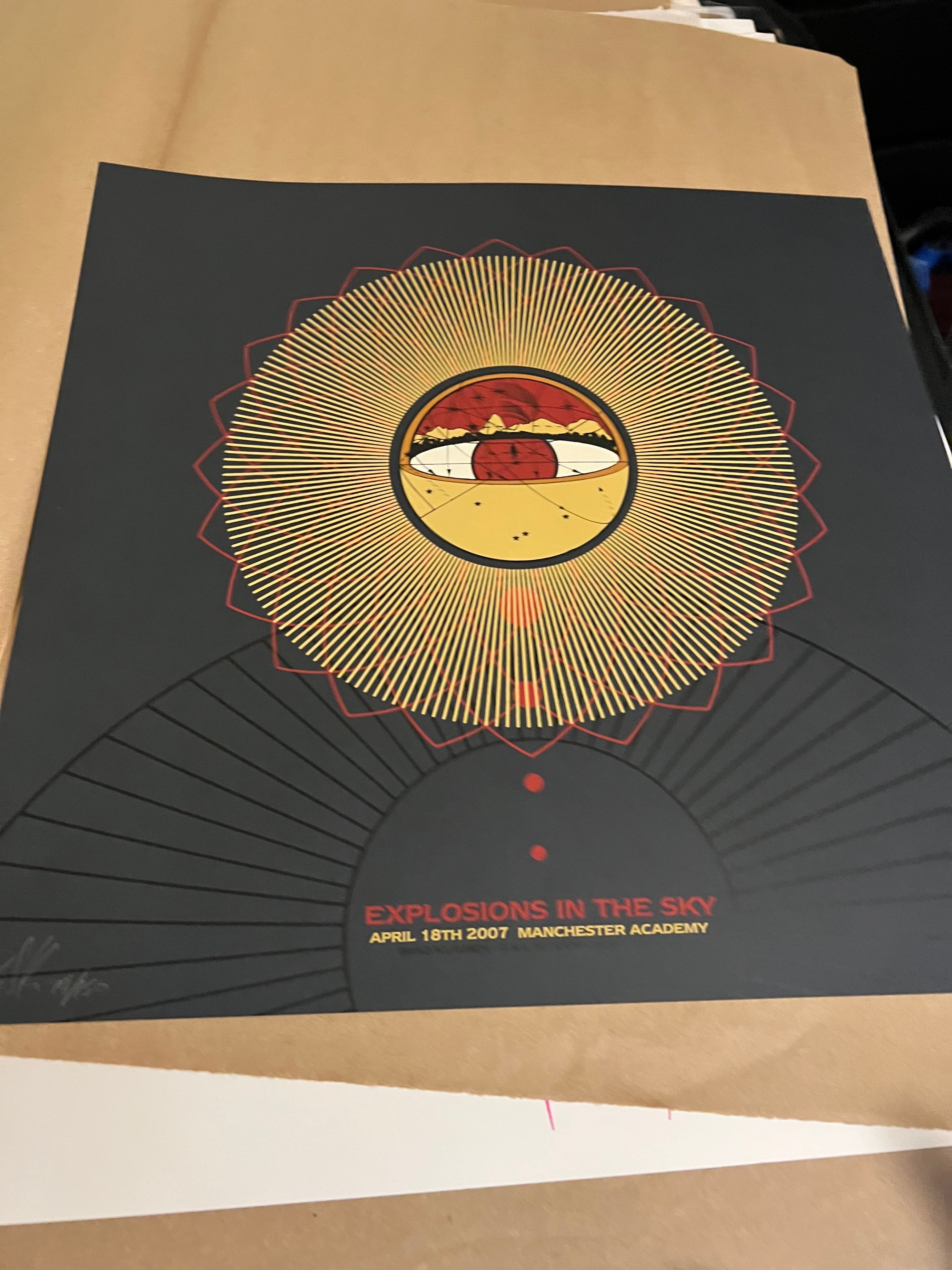 Explosions in the Sky April 18th 2007 Manchester Klausen SIGNED SN 18x18!