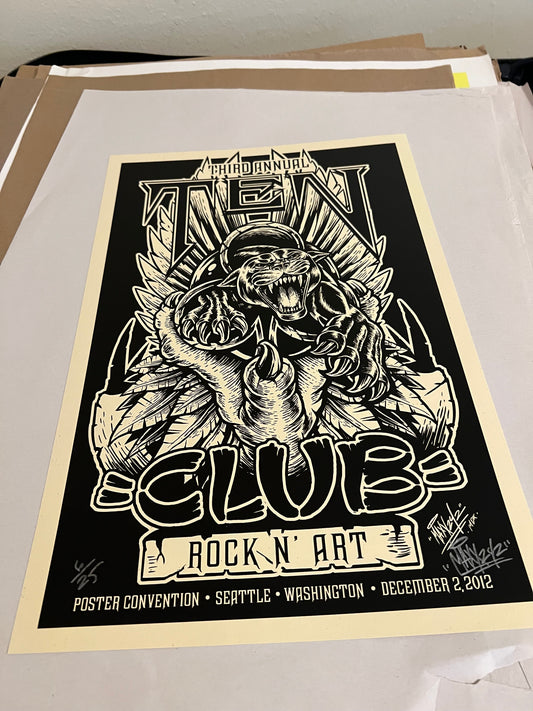 Ten Club Rock N Art Poster Convention Seattle 2012 Maxx242 RARE SIGNED SN!