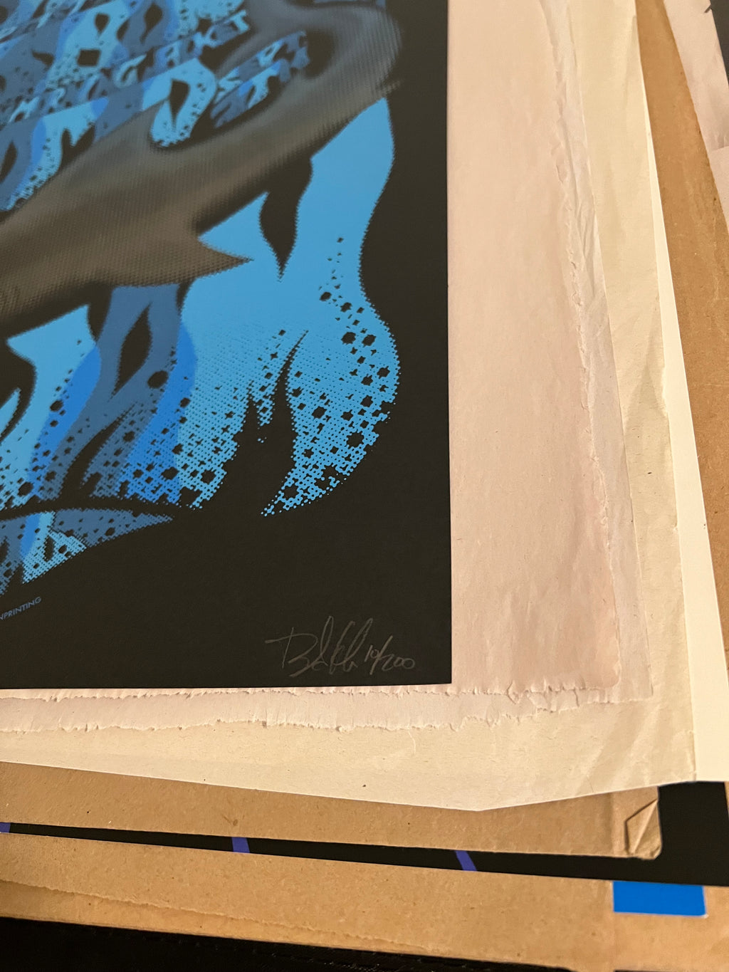 Pearl Jam Shark Poster Spain Portugal Madrid Lisbon 2006 - Klausen SIGNED SN!