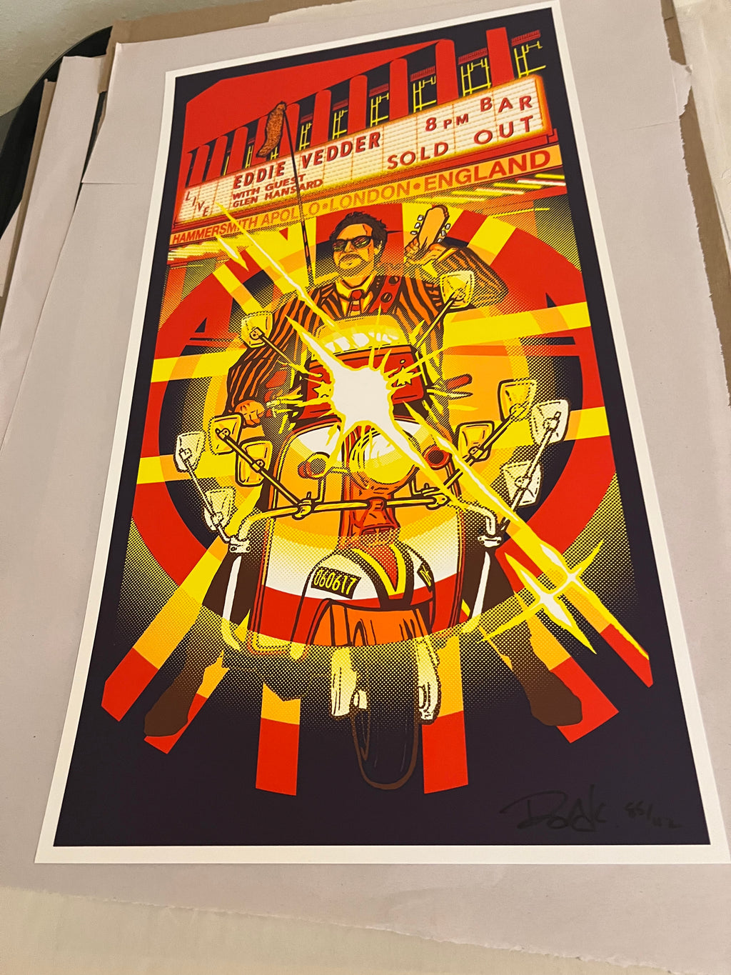 Eddie Vedder hammersmith apollo london june 2017 poster SIGNED SN 13x24!
