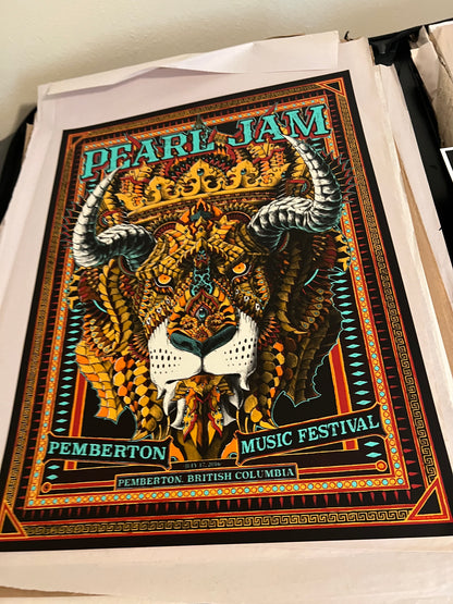 PEARL JAM PEMBERTON 2016 BIOWORKZ Lion King 18x25 Poster!