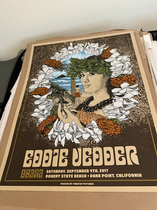 Eddie Vedder Ohana Poster By Timothy Pittides poster 18x24!