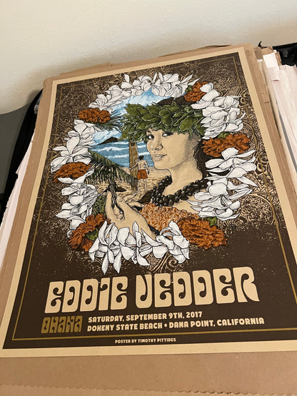 Eddie Vedder Ohana Poster By Timothy Pittides poster 18x24!