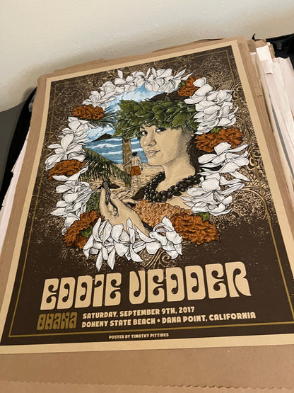 Eddie Vedder Ohana Poster By Timothy Pittides poster 18x24!