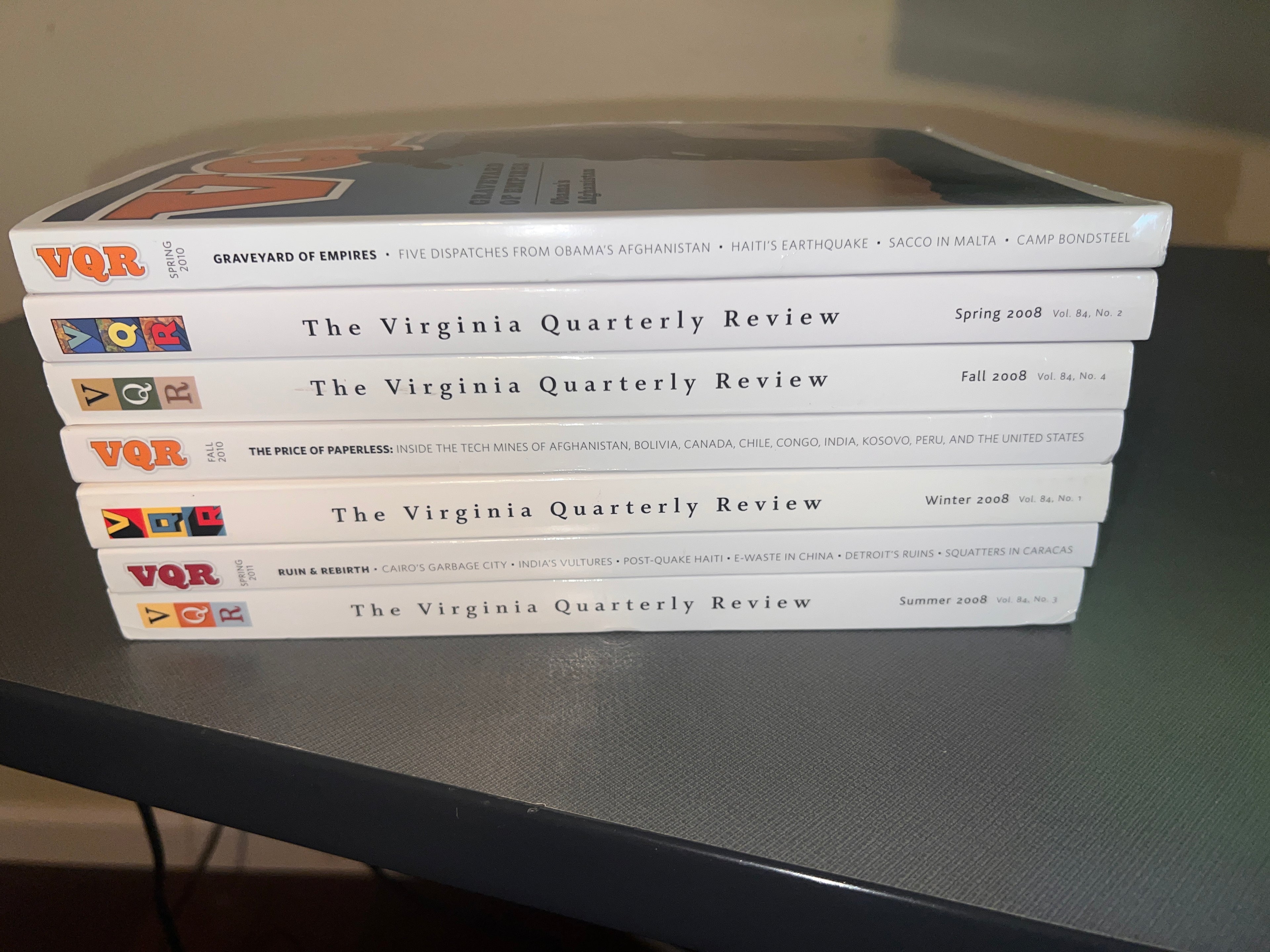 VIRGINIA QUARTERLY REVIEW VQR Lot Of 7 Issues 2008-2011