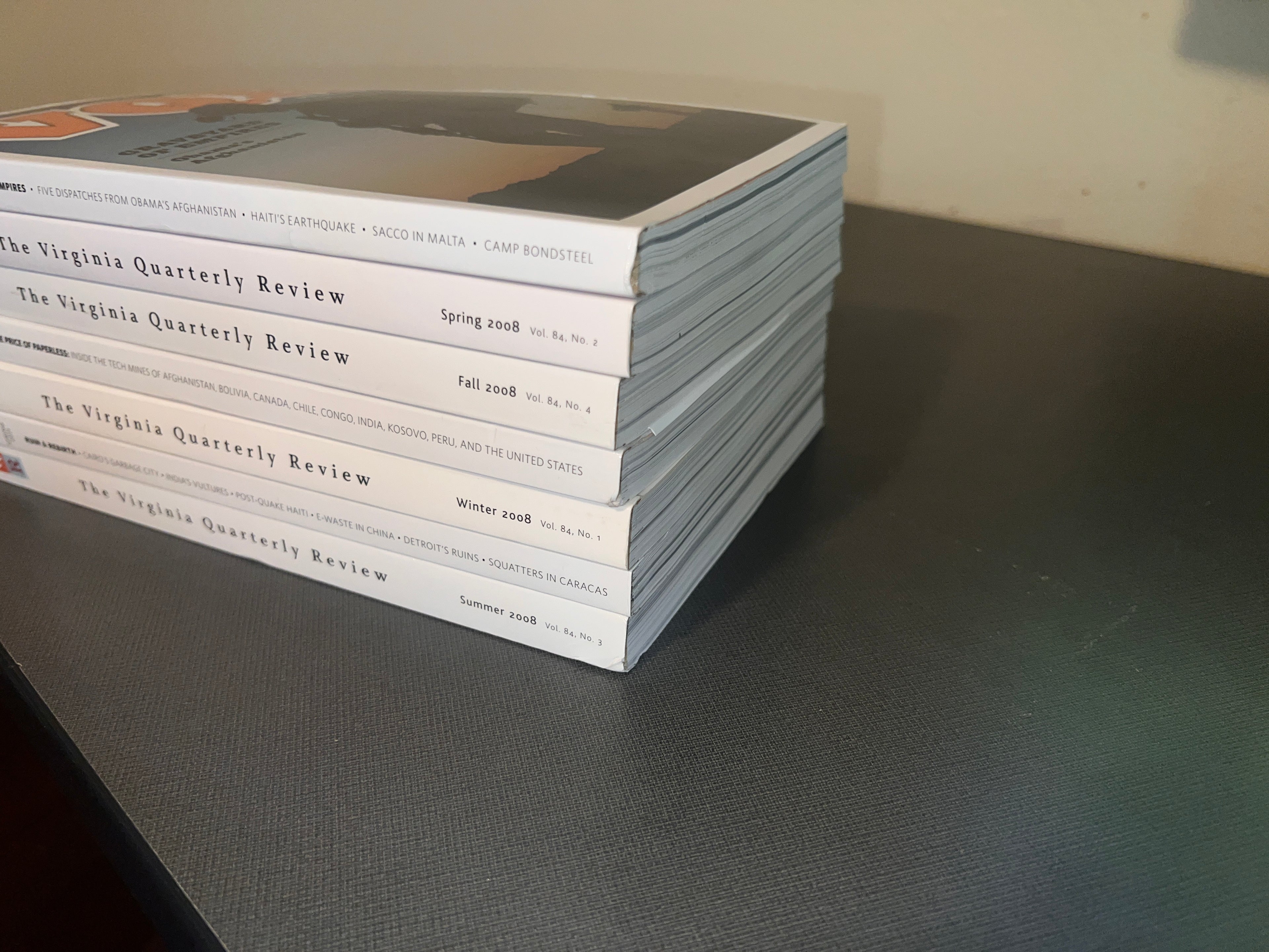 VIRGINIA QUARTERLY REVIEW VQR Lot Of 7 Issues 2008-2011