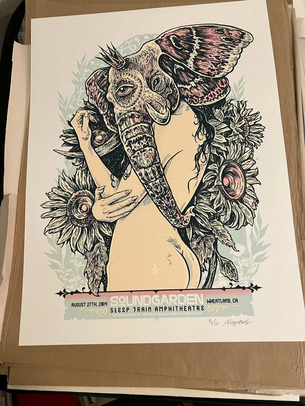 Soundgarden Sleep train wheatland ca august  angryblue  2014 SIGNED!