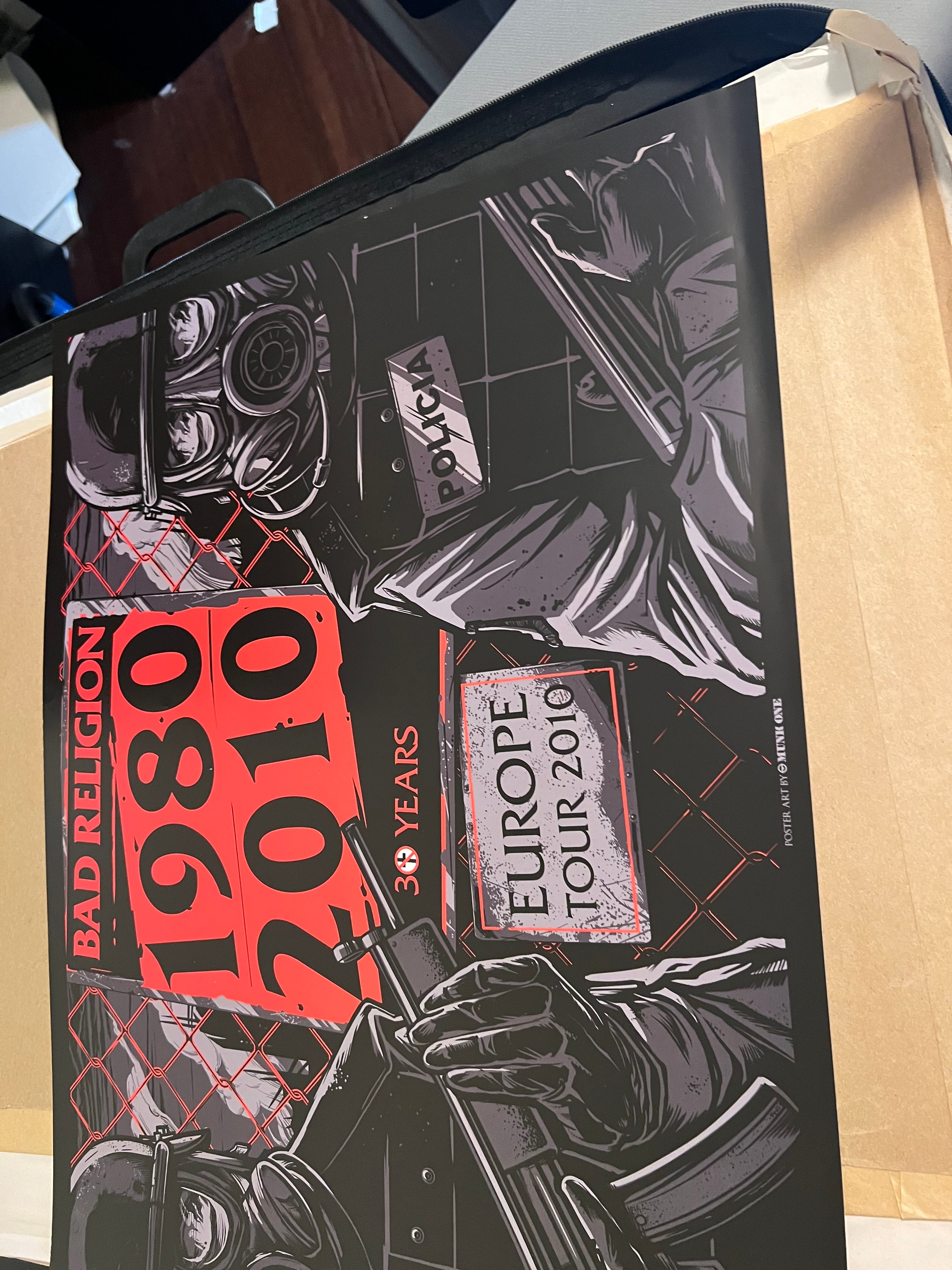 Bad Religion 30 Year Anniversary Europe Tour 2010  Poster Munk One 24x18.5!