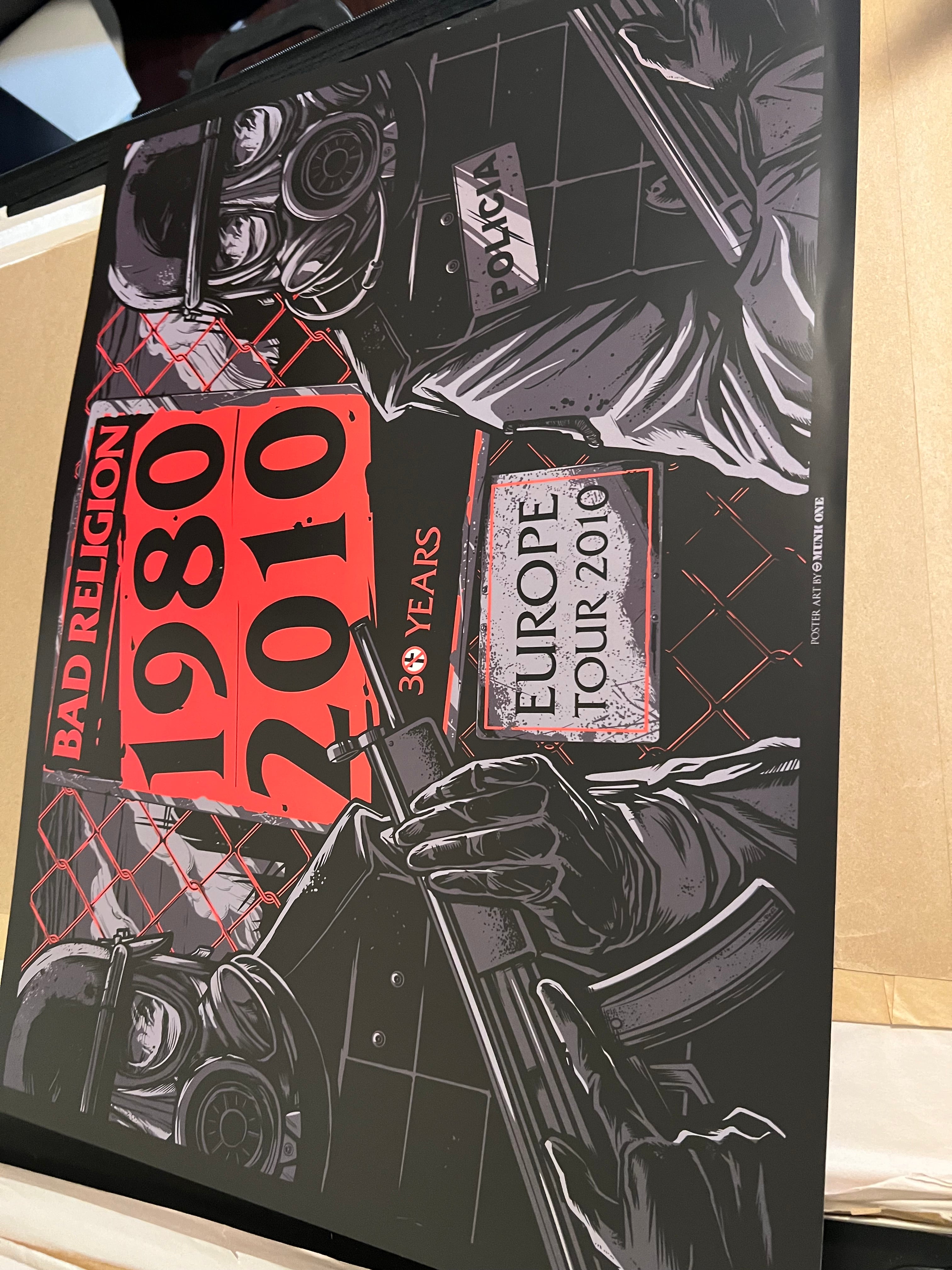 Bad Religion 30 Year Anniversary Europe Tour 2010  Poster Munk One 24x18.5!