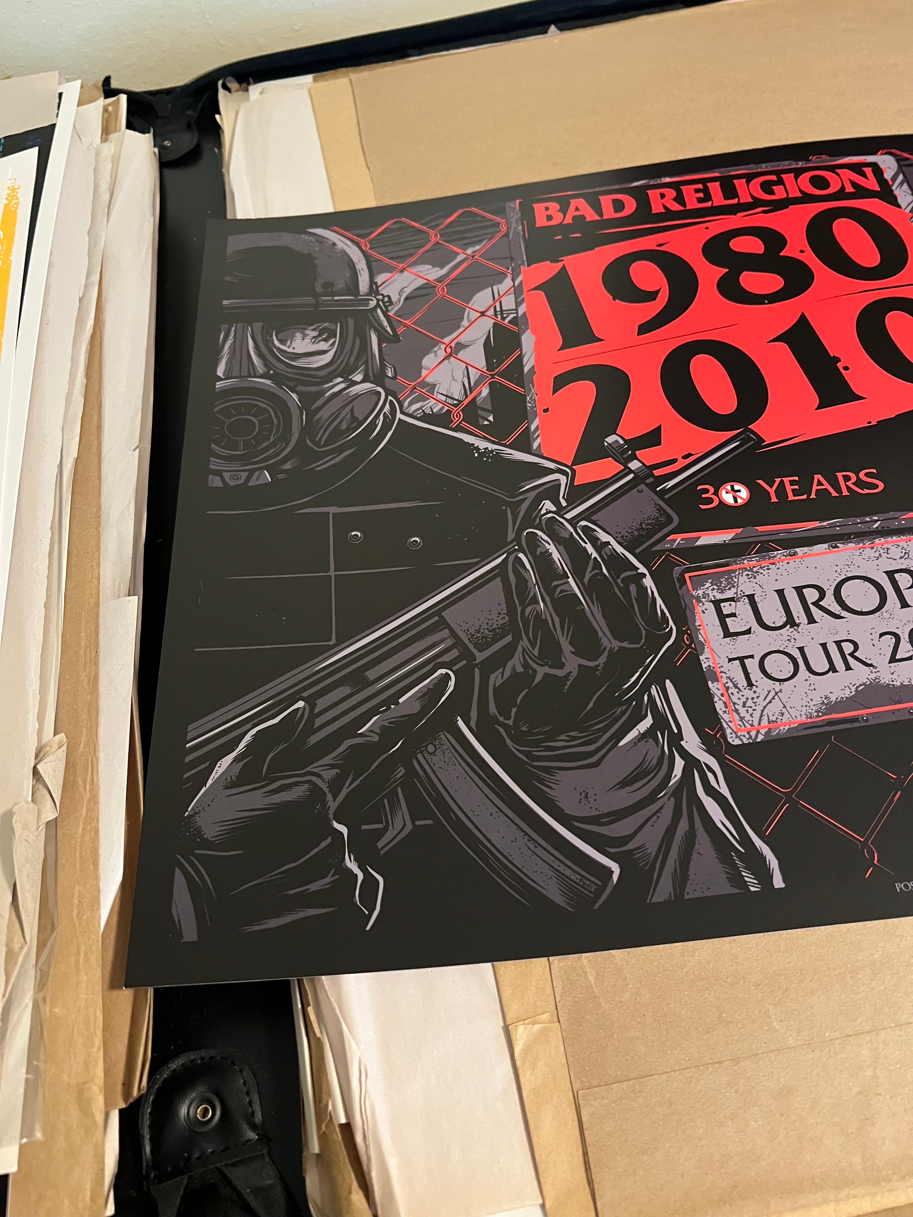 Bad Religion 30 Year Anniversary Europe Tour 2010  Poster Munk One 24x18.5!