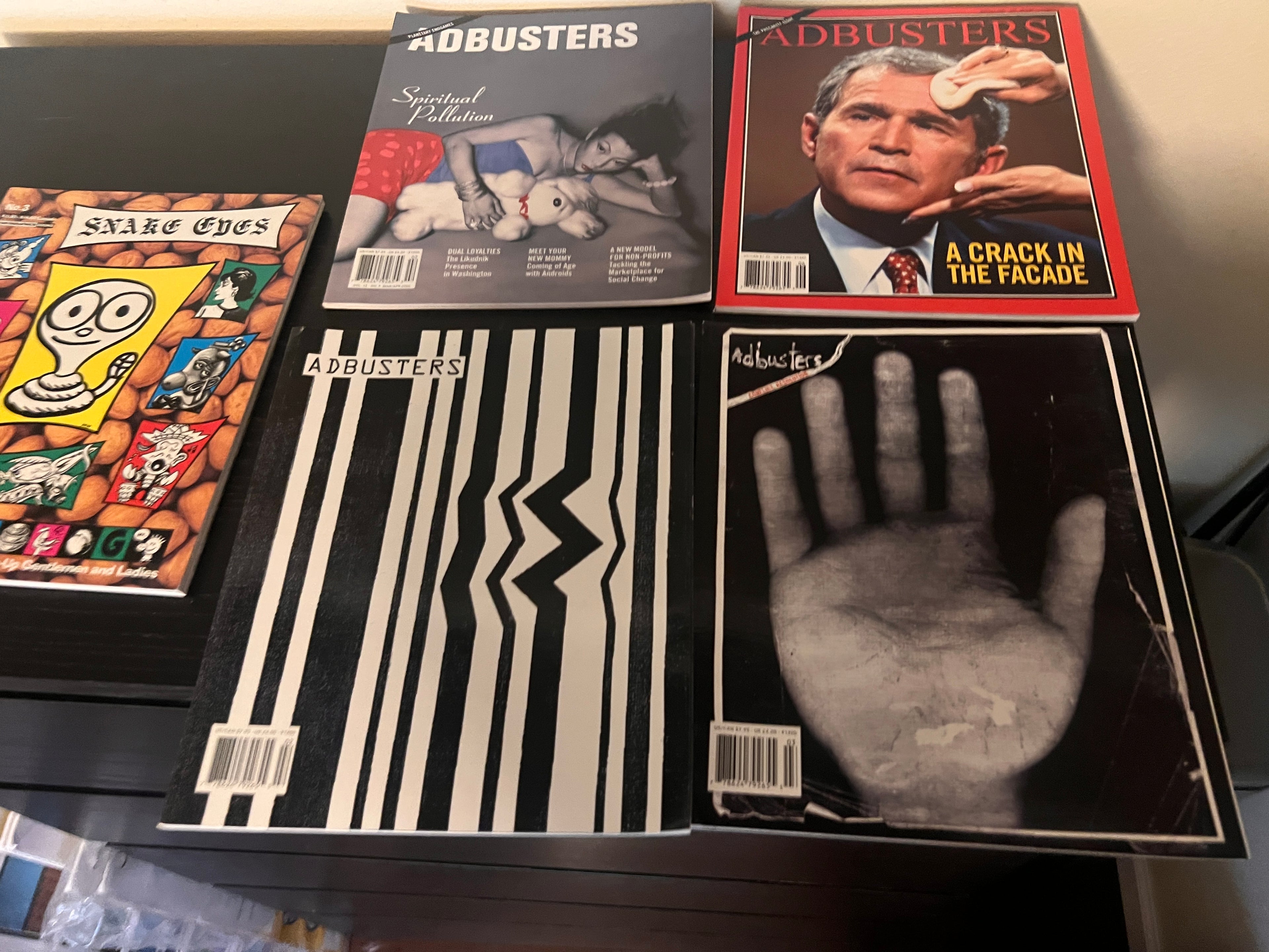 4 Adbusters Magazine Lot + Fantagraphics Snake Eyes Comic