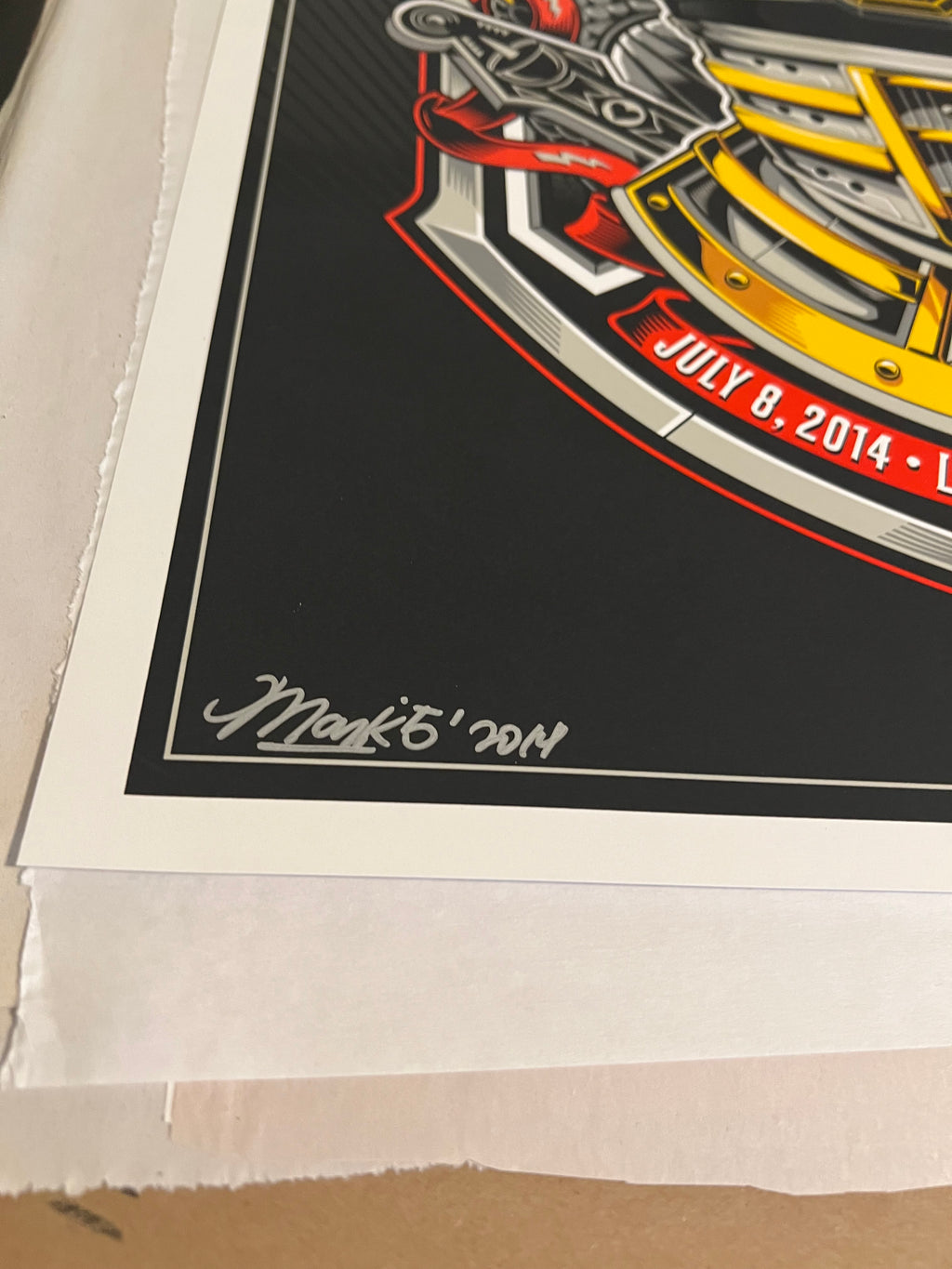 Pearl Jam July 8 2014 first  arena leeds uk Poster Mark5 SIGNED SN 18x25.5!