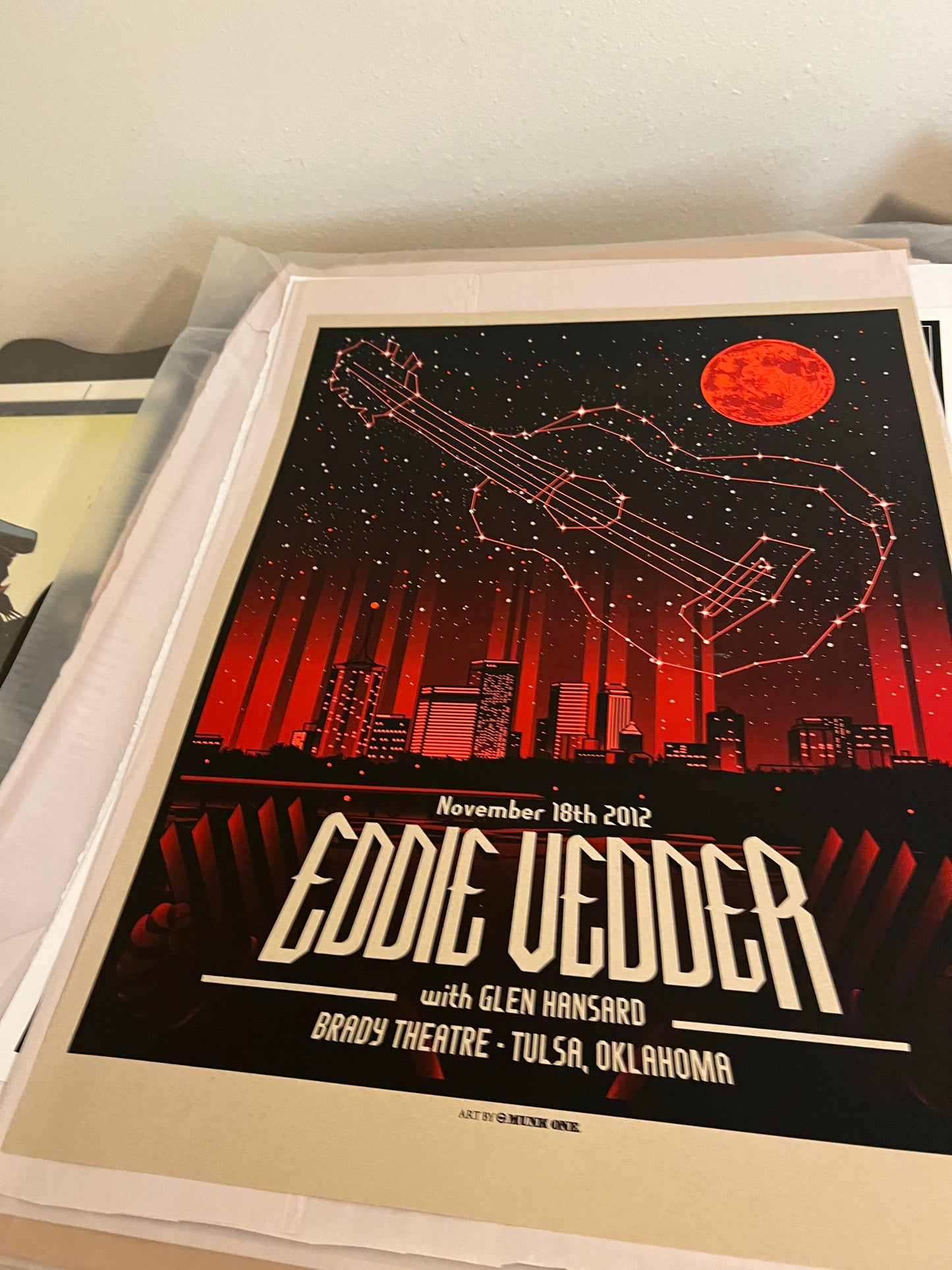 Eddie Vedder Nov 18th 2012 Poster Munk One 18x24!