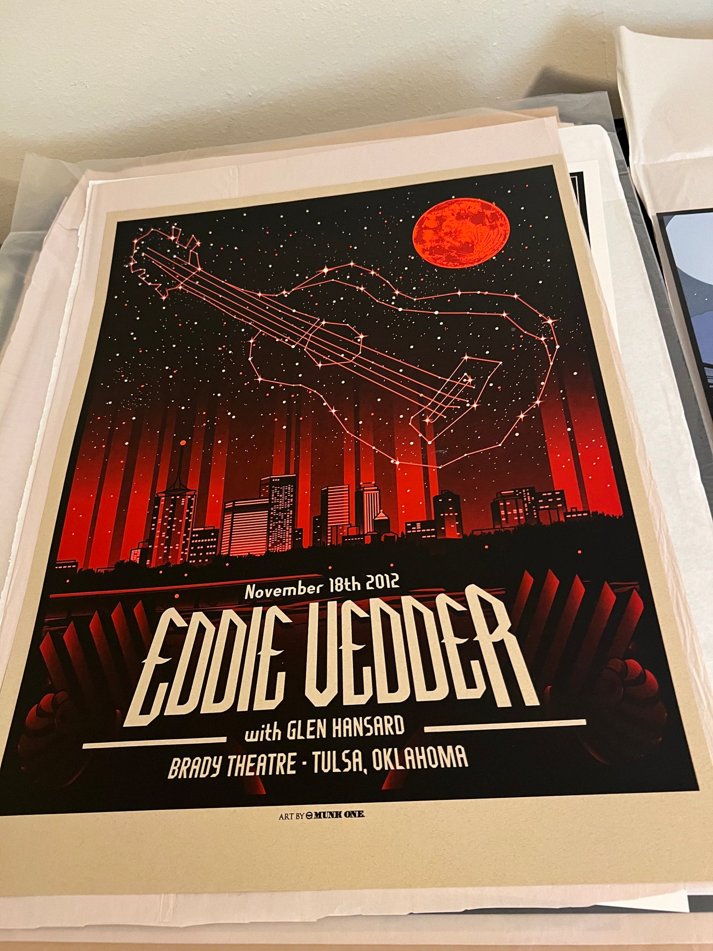 Eddie Vedder Nov 18th 2012 Poster Munk One 18x24!