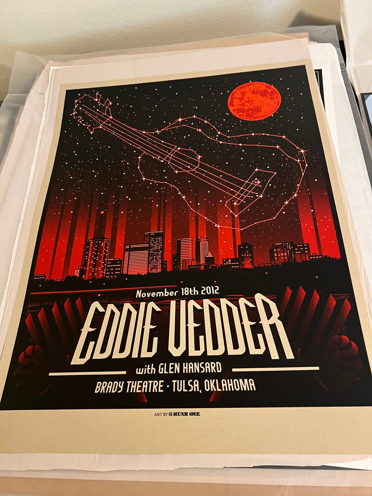 Eddie Vedder Nov 18th 2012 Poster Munk One 18x24!