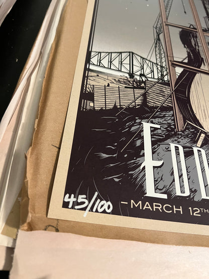 Eddie Vedder, Brisbane March 12th Poster by Munk One pOSTER signed sn!  18X24!