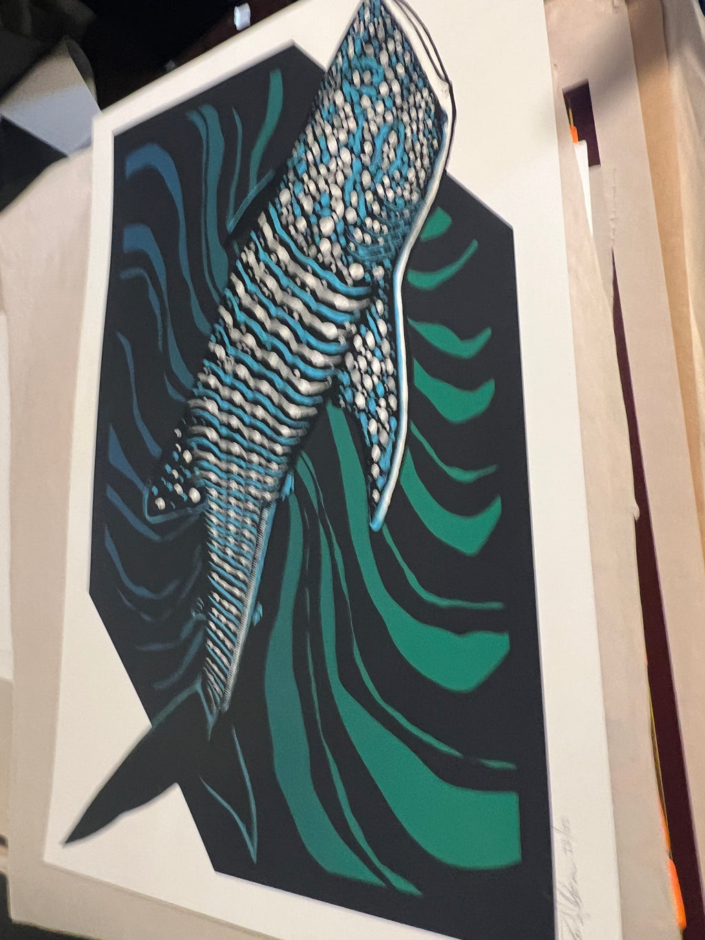 Brad Klausen The Pattern of Peace Whale poster 24x16 SIGNED SN!