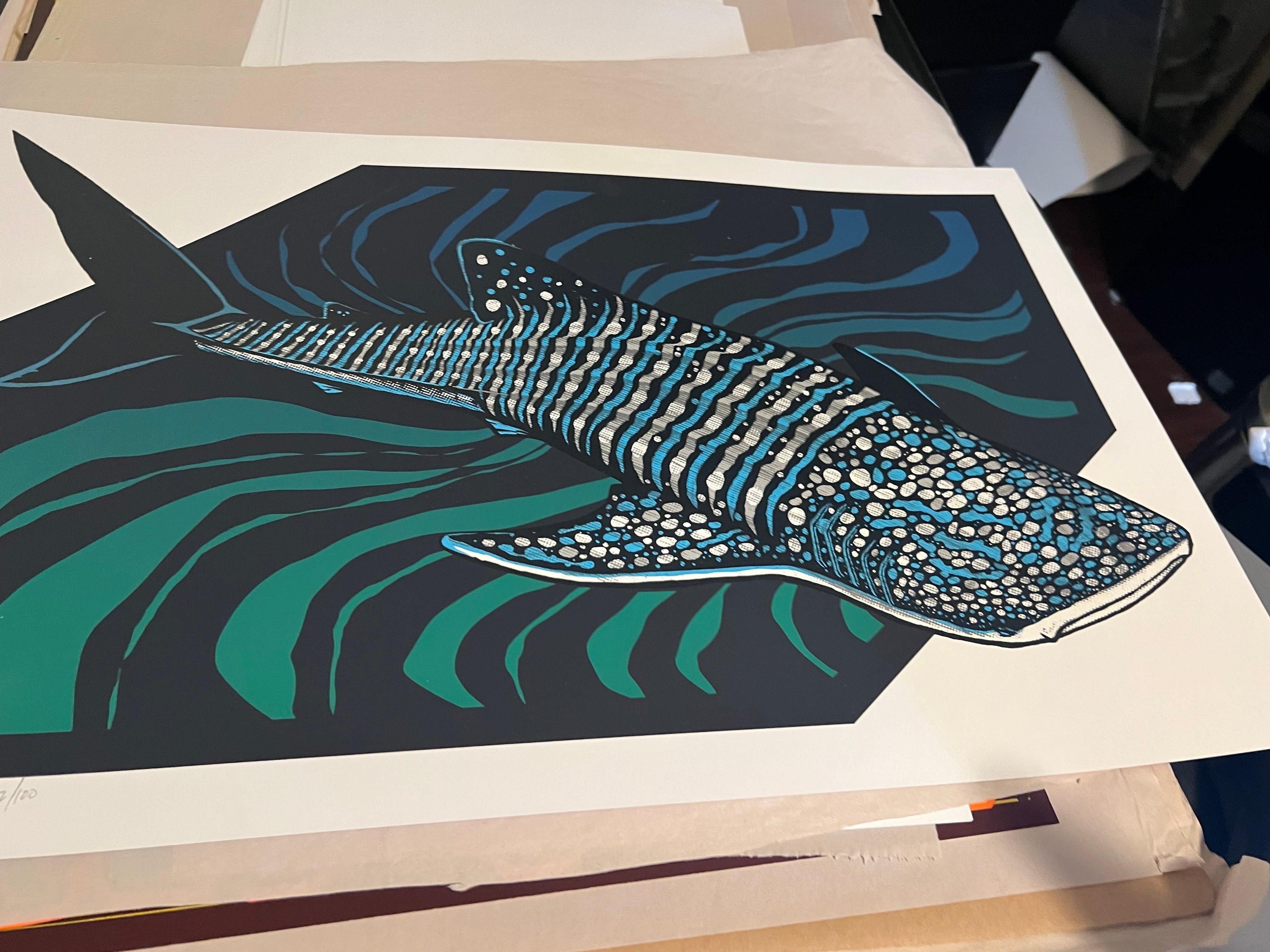 Brad Klausen The Pattern of Peace Whale poster 24x16 SIGNED SN!